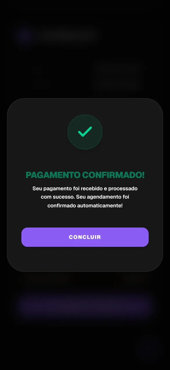 Tela real de pagamento PIX confirmado